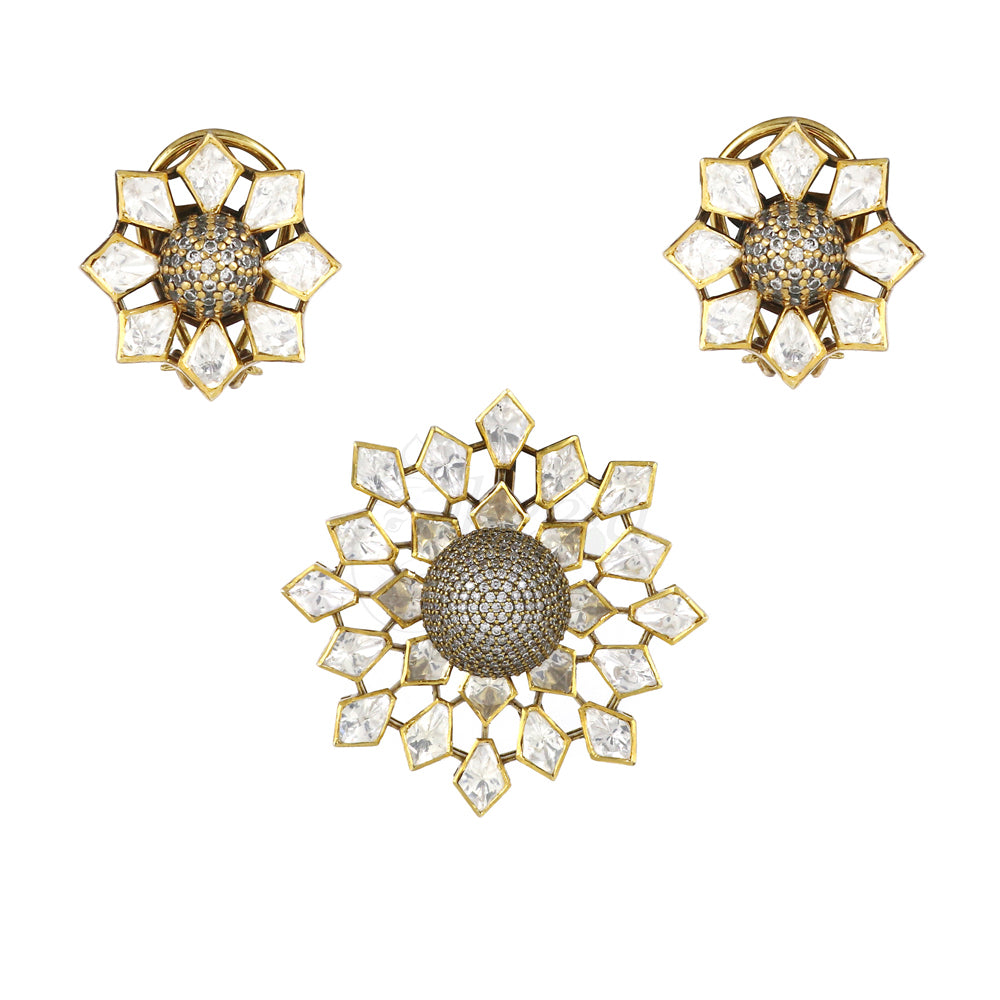 Sunflower Moissanite Pendant Set image 0